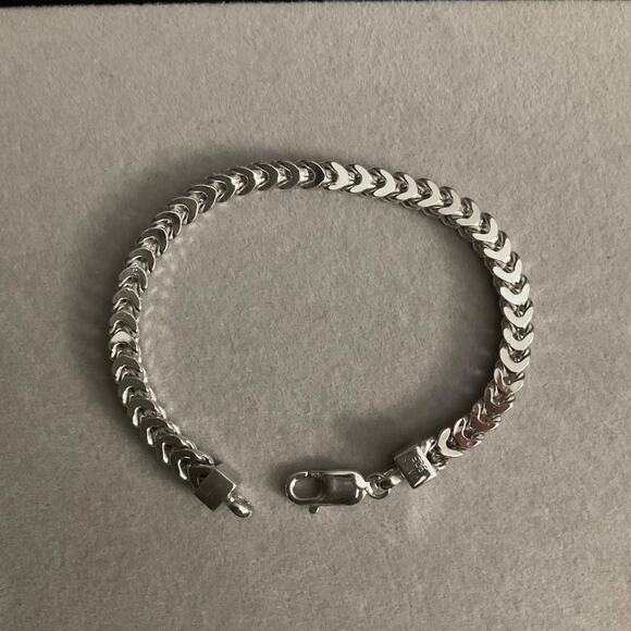 NEW- Solid 5.2mm 925 Silver Rhodium Coated Franco Link 8in Bracelet~ITALY - Picture 7 of 11